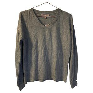 Philosophy Women’s Long Sleeved V Neck Tee Shirt Size XS NEW Gray Casual